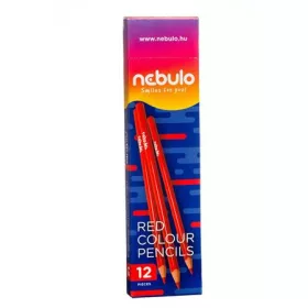 Színes ceruza, háromszögletű, NEBULO, piros