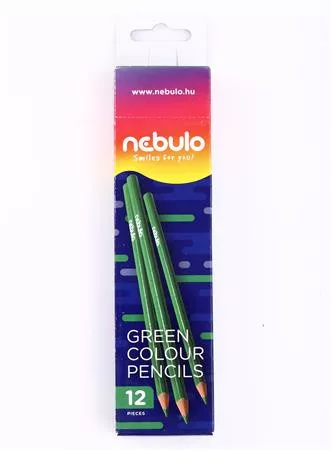 Színes ceruza, háromszögletű, NEBULO, zöld