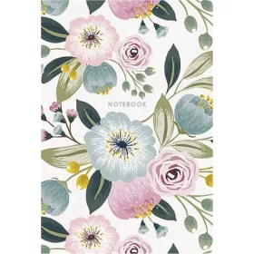   Jegyzetfüzet, A5, kockás, 80 lap, SHKOLYARYK "Pastel flowers", vegyes