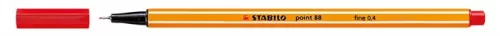 Tűfilc, 0,4 mm, STABILO "Point 88", piros
