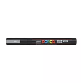 Dekormarker, 0,9-1,3 mm, UNI "Posca PC-3M", ezüst