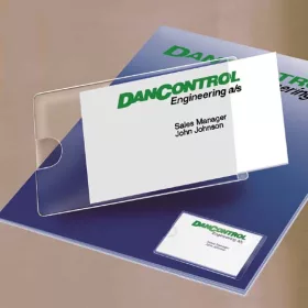   Névjegytartó zseb, öntapadó, oldalt nyitott, 95x60 mm, DJOIS