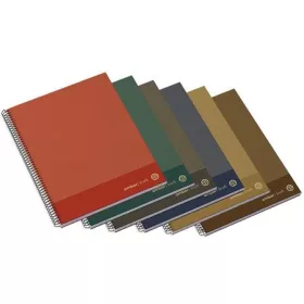   Spirálfüzet, A4, kockás, 100 lap, keményfedeles, AMBAR "Kraft", vegyes színek