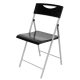 Összecsukható szék, fém és műanyag, ALBA "Smile", fekete