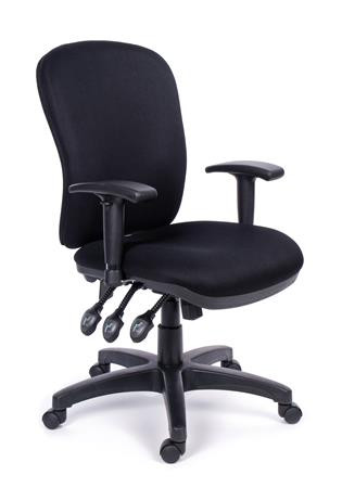Irodai szék, állítható karfával, fekete gyöngyszövet-borítás, fekete lábkereszt, MAYAH "Super Comfort"