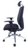 Irodai szék, állítható karfával, exkluzív fekete szövetborítás, MAYAH "Air"