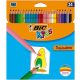 Színes ceruza készlet, BIC KIDS "Tropicolors", 24 különböző szín