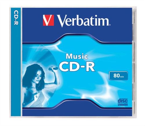 CD-R lemez, 700MB, 80min, 16x, 1 db, normál tok, VERBATIM "Live it!"