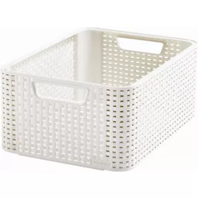 Rattan hatású kosár, 18l, törtfehér, CURVER "Style M"