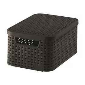   Rattan hatású kosár tetővel, 6l, barna, CURVER, "Style S"