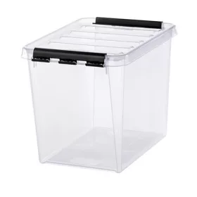   Műanyag tárolódoboz, 14 liter, fekete fogantyúkkal, SMARTSTORE "Classic 11", átlátszó