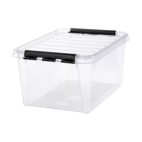   Műanyag tárolódoboz, 32 liter, fekete fogantyúkkal, SMARTSTORE "Classic 31", átlátszó