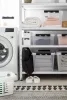 Műanyag tárolódoboz, 47 liter, fekete fogantyúkkal, SMARTSTORE "Classic 45", átlátszó