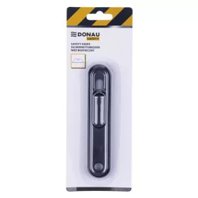 Univerzális kés, cserélhető pengével, 18 mm, DONAU "Safety", fekete