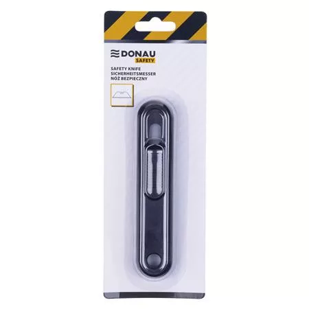 Univerzális kés, cserélhető pengével, 18 mm, DONAU "Safety", fekete