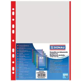   Genotherm, lefűzhető, színes szélű, A4, 40 mikron, narancsos felület, DONAU, piros