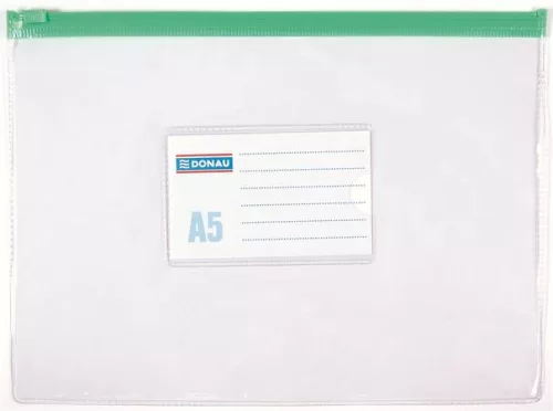 Rendszerező tasak, A5, PVC, simítózáras, DONAU