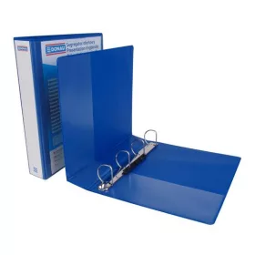   Gyűrűs könyv, panorámás, 4 gyűrű, D alakú, 63 mm, A4, PP, DONAU, kék