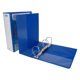   Gyűrűs könyv, panorámás, 4 gyűrű, D alakú, 100 mm, A4, PP, DONAU, kék