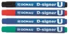 Alkoholos marker, 2-4 mm, kúpos, DONAU "D-signer U", piros
