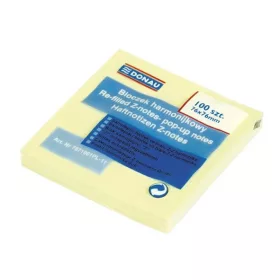   Öntapadó jegyzettömb, "Z", 76x76 mm, 100 lap, DONAU, sárga