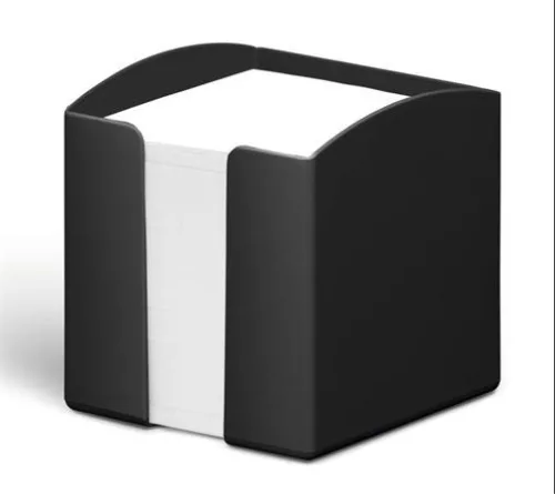 Jegyzettömbtartó, műanyag, 100x100 mm, feltöltve, DURABLE "ECO", fekete