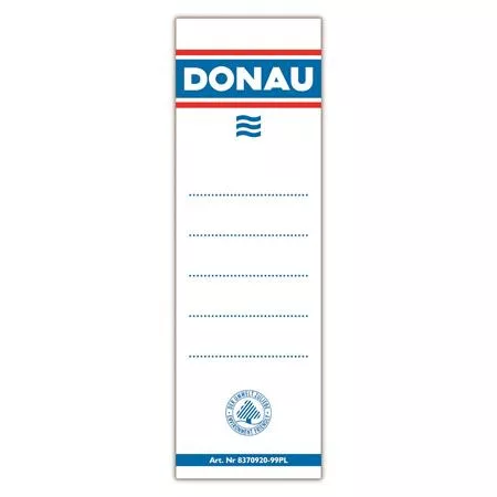 Cserecímke, iratrendezőhöz, öntapadó, 54x153 mm, DONAU, fehér
