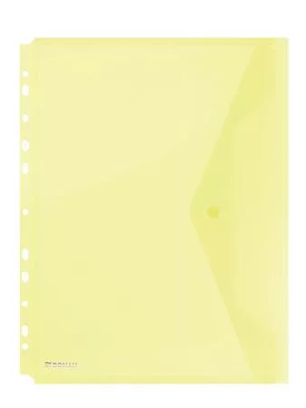 Irattartó tasak, A4, PP, patentos, lefűzhető, DONAU, sárga