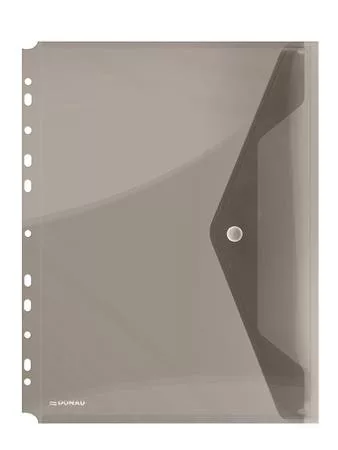 Irattartó tasak, A4, PP, patentos, lefűzhető, DONAU, füstszínű