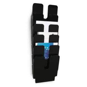   Prospektustartó, fali, álló, A4, DURABLE "FLEXIPLUS 6", fekete