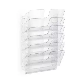   Prospektustartó, fali, fekvő, A4, DURABLE "FLEXIPLUS 6", áttetsző