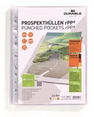 Genotherm, lefűzhető, PP, A4, 80 mikron, DURABLE "PREMIUM"