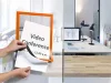 Infokeret, A4, öntapadó háttal, DURABLE "DURAFRAME®", narancs