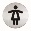Információs tábla, rozsdamentes acél, DURABLE "Női WC"