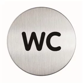 Információs tábla, rozsdamentes acél, DURABLE "WC"