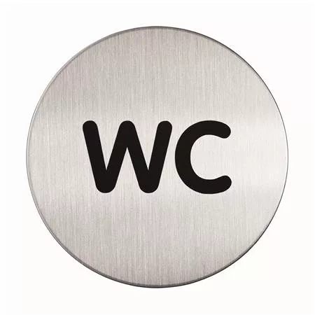 Információs tábla, rozsdamentes acél, DURABLE "WC"