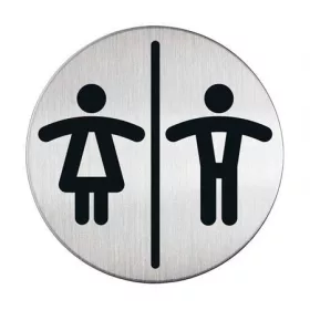   Információs tábla, rozsdamentes acél, DURABLE "Női-Férfi WC"