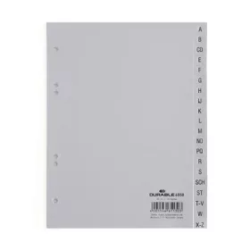 Regiszter, PP, A5, 20 részes, A-Z, DURABLE, szürke