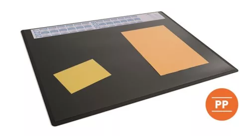 Könyökalátét, 650x500 mm, éves naptárral, DURABLE, fekete
