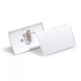   Névkitűző, csíptetővel és tűvel, PP, 54x90 mm, DURABLE "CLICK FOLD"