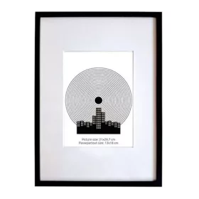   Képkeret, 21x29,7 cm, aluminium keret, "Fotoplus", fekete