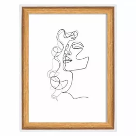 Képkeret, fa, 13x18 cm, "Silhouette", natúr