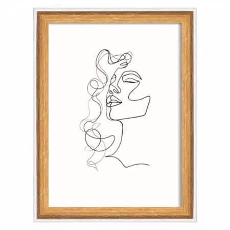 Képkeret, fa, 13x18 cm, "Silhouette", natúr
