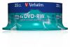 DVD-RW lemez, újraírható, 4,7GB, 4x, 25 db, hengeren, VERBATIM