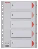 Regiszter, műanyag, A4, 1-5, ESSELTE, szürke