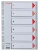 Regiszter, műanyag, A4, 1-6, ESSELTE, szürke