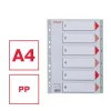 Regiszter, műanyag, A4, 1-6, ESSELTE, szürke