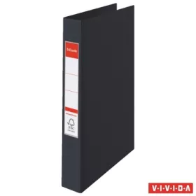   Gyűrűs könyv, 2 gyűrű, 42 mm, A4, PP, ESSELTE "Standard", Vivida fekete