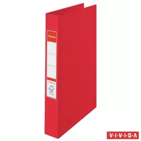   Gyűrűs könyv, 4 gyűrű, 42 mm, A4, PP, ESSELTE "Standard", Vivida piros