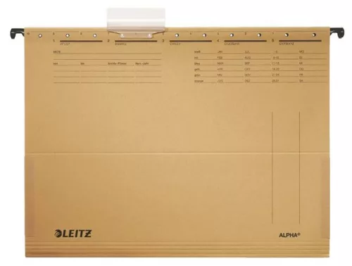 Függőmappa, oldalvédelemmel, karton, A4, LEITZ "Alpha", natúr
